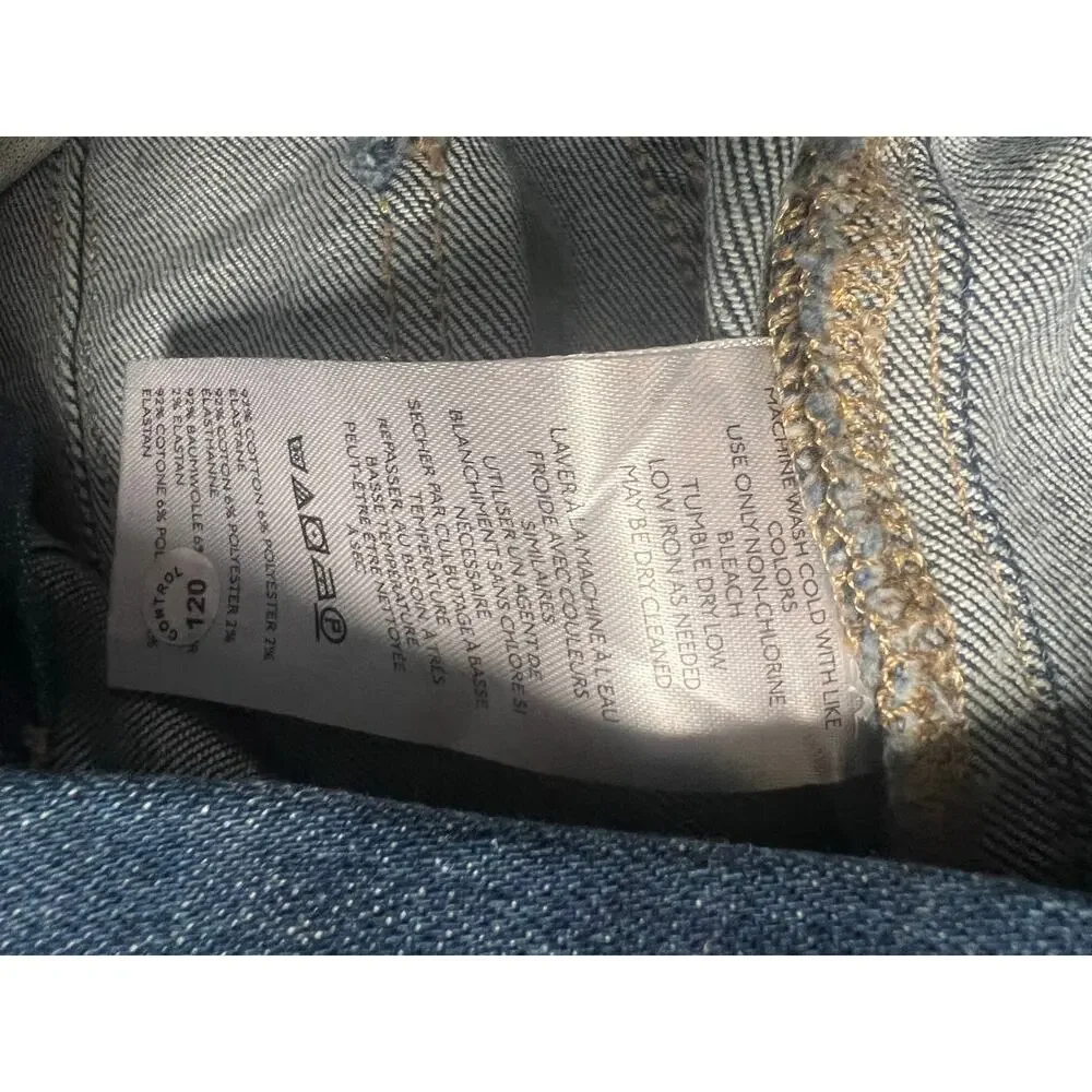 We The Free Free People Skinny Jeans Sz 25 Frayed Hem Gold Stitch
